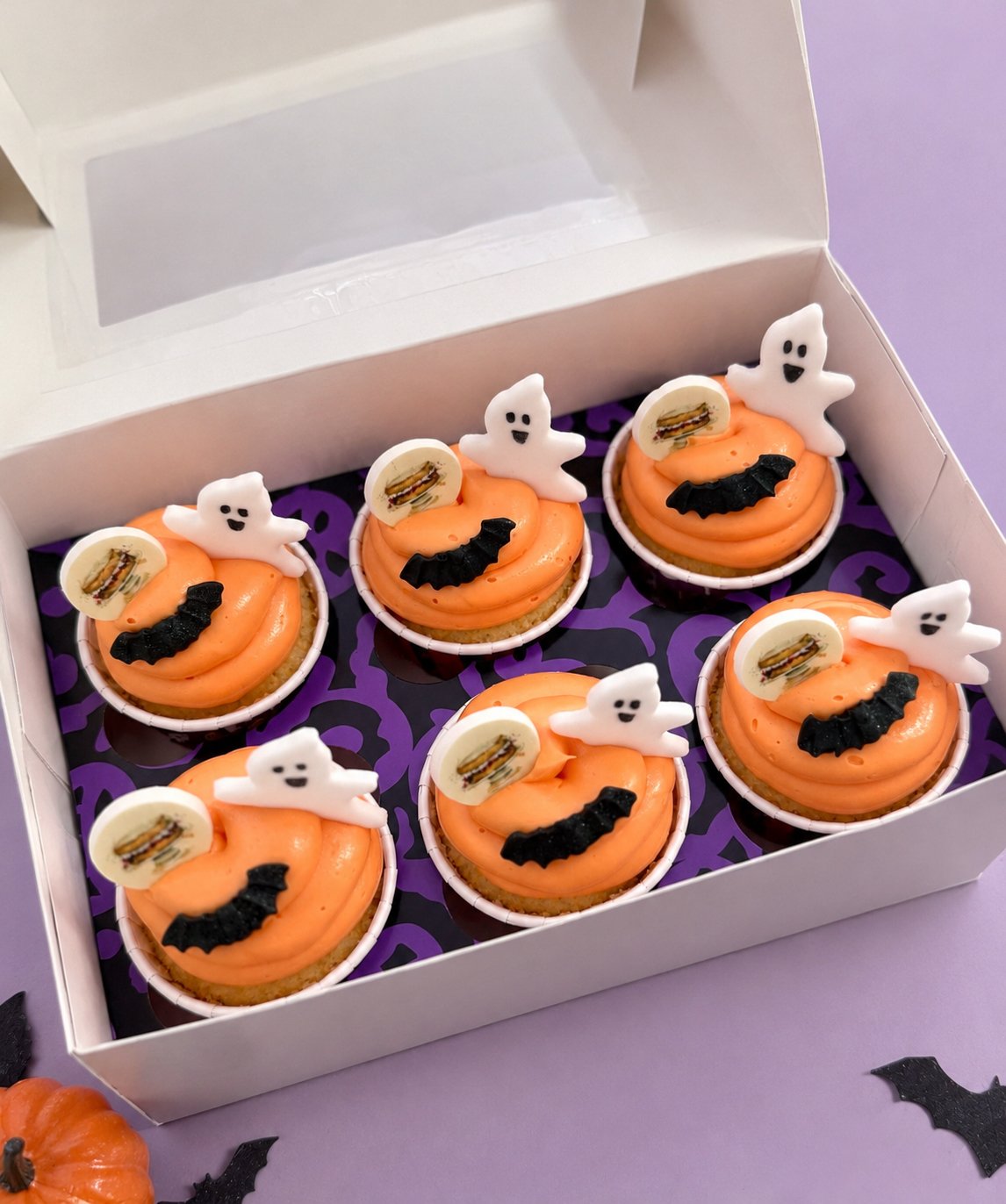 Box de 6 Cupcakes Halloween Personalizados para Empresas